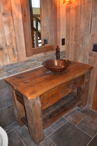 Reclaimed lumber vanity