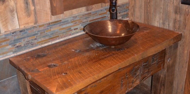 Reclaimed lumber vanity